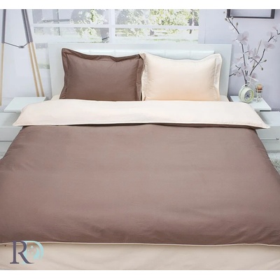 Roxyma Dream Единичен спален комплект двулицев капучино / светла праскова памучен сатен