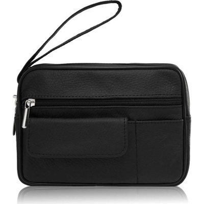 Abruzzo Klasická kožená pánská etue kabelka černá – Zboží Mobilmania