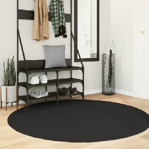 vidaXL Килим HUARTE с къс косъм, мек и миещ се, черен, Ø 160 см (375125)