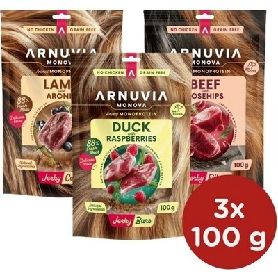 Arnuvia Monova Dog Jerky Variety Pack 3x 100 g