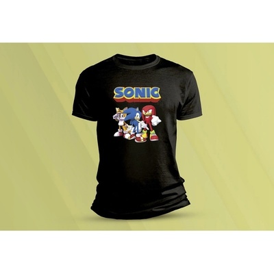 Sandratex dětské bavlněné tričko sonic 1 černá