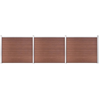 zahrada-XL Set plotového dílce WPC 526 x 146 cm hnědý