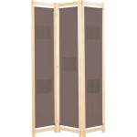 vidaXL Параван за стая, 3 панела, кафяв, 120x170x4 cм, текстил (248179)