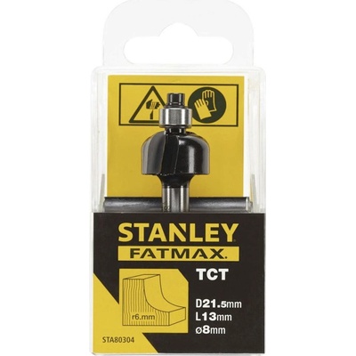 STANLEY Fréza do dřeva zaoblená vypouklá TCT/HM, R6 21,5x13 mm s vodícím ložiskem FatMax® STA80304 STA80304