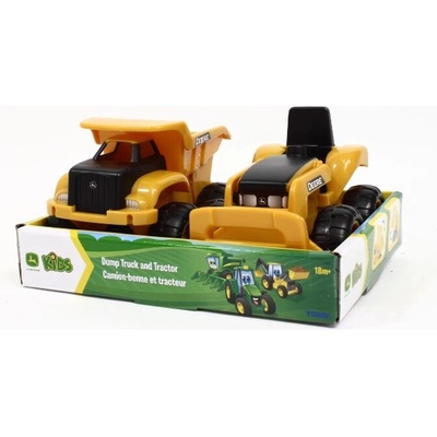 TOMY John Deere detské stavebné vozidlá – traktor a sklápačka (2 ks)