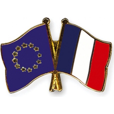 Odznak (pins) 22mm vlajka EU + Francie - barevný