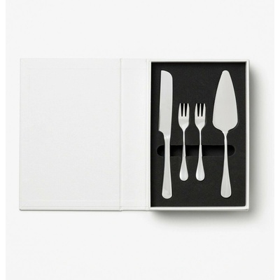 Biele/v striebornej farbe antikoro dezertné vidličky v súprave The Essentials Cake Tools – Printworks