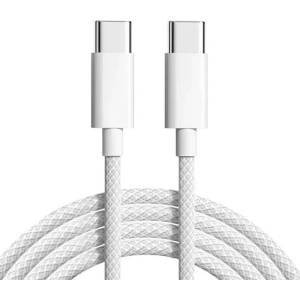 Planet Tech Кабел съвеместим с iPhone USB-C / USB-C Cable, 20W, Planet Tech за зареждане и данни, 1 метър, Бял (USB-CCable15)