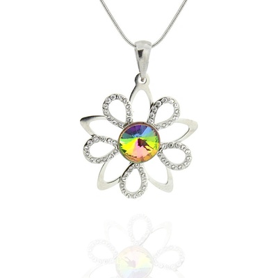 Foxette Ocelový přívěsek Kytka se zirkony JF 0388