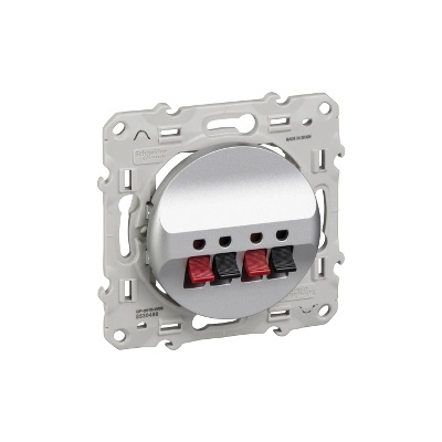 Schneider Electric SE Двойна розетка аудио цвят Алуминий Odace /до изчерпване/ - S530488 (S530488)