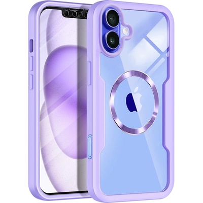 Techsuit Калъф за iPhone 16 + калъф - ColorVerse 360 MagSafe MagSafe Series - лилав