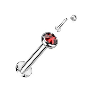 Šperky4U piercing do brady labreta titan TIT1291R-1208