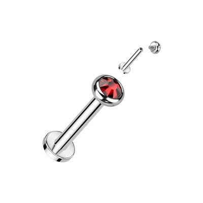Šperky4U piercing do brady labreta titan TIT1291R-1208