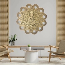 Vícevrstvý dřevěný obraz | Buddha v mandale: Rozměr 30 x 30 cm 4243-71778 PR0459