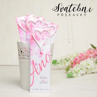 Svatební oznámení | prskavky | bílé srdíčko | růžové – Hledejceny.cz