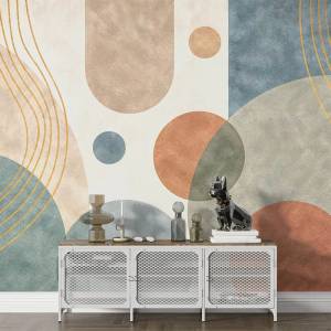 Art Gift Decor Абстрактен фототапет с геометрични форми в пастелни тонове