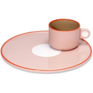 Remember Комплект от чаша и чиния от розов фаянс , 250 ml Greta - Remember (SG01)