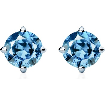 SAVICKI Обеци The Light: бяло злато, сини лабораторни диаманти