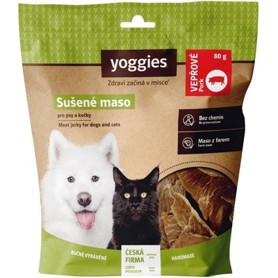 Yoggies Sušené vepřové maso pro psy 80 g