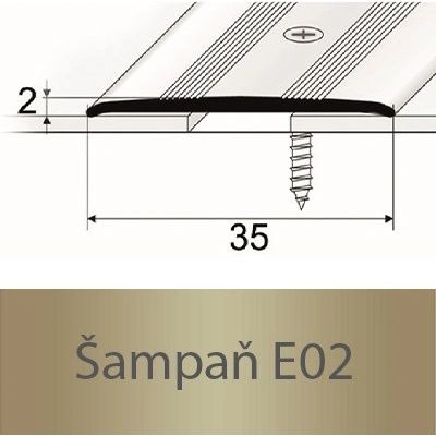 PROFIL Team Přechodový profil šampaň E02 šroubovací 35 mm x 2,7 m – Zbozi.Blesk.cz