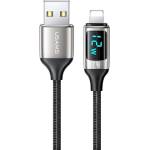 USAMS Кабел плетен U78 Lightning 1 M 2.4A Fast Charging, сребристо-чер (Usa001033)