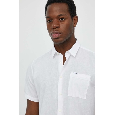Barbour Ленена риза Barbour в бяло със стандартна кройка с класическа яка MSH5093 (MSH5093)