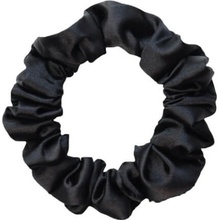 MURU Úzka Saténová Scrunchie gumička - Čierna Lesklá