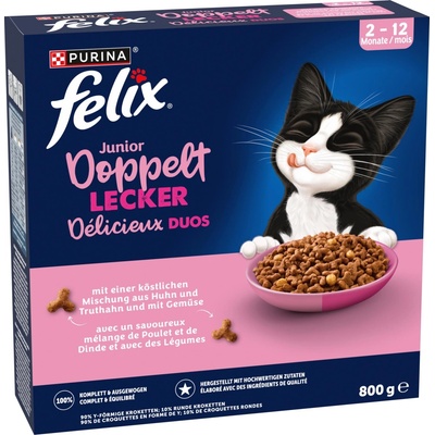 Felix Junior Doppelt lecker kuracie a morčacie 800 g