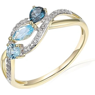 Gems Diamantový prsten Astrid kombinované zlato s brilianty a blue topazy 585 38 1 4745.2ZB0.0.55.HSISC.603