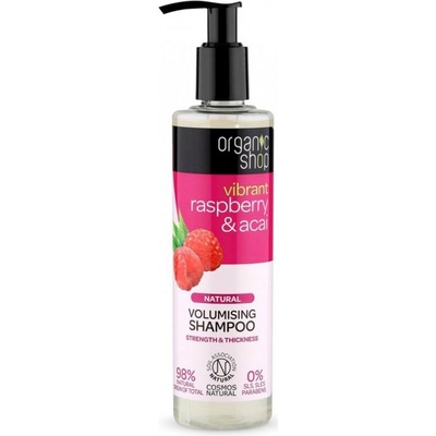 Organic Shop prírodný šampón na objem vlasov Živé maliny a acai 280 ml