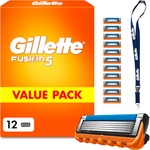Gillette Fusion 5 Blades for Men, 12 Original Razor Blades, Orange - 8700216679657