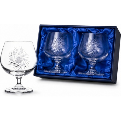 Bohemia Crystal Bohemia Crystal sada 2 broušených sklenic na rum koňak brandy Brus Větrník 250 ml