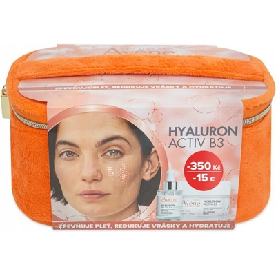 Pierre Fabre Dermo-cosmétique AVENE HYALURON ACTIV B3 Vianočné balenie koncentrované vyhladzujúce sérum 1x30 ml + krém pre obnovu buniek 1x50 ml + kozmetická taštička