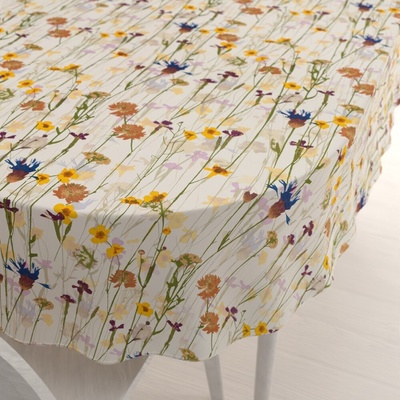 Biante bavlna oválny obrus Sandra SA-571 Lúčne kvety na krémovom 140x220 cm