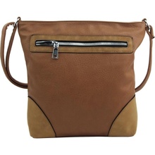 Stredne veľká crossbody dámska kabelka NH8123 hnedo-béžová