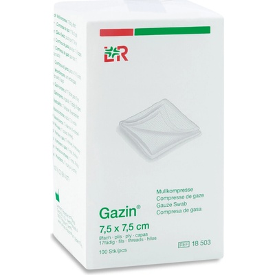 Gazin gáza hydrofilní kompres sterilní 7,5 x 7,5 cm 8vrs. 100 ks