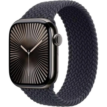 Apple Оригинална текстилна каишка за Apple Watch 44мм, 45мм, 46мм, Ultra, Ultra 2, Ultra 3 49 - Apple Midnight Braided Solo Loop Band Size 9 (разопакован) (MPD43ZM/A)