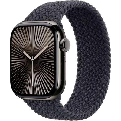 Apple Оригинална текстилна каишка за Apple Watch 44мм, 45мм, 46мм, Ultra, Ultra 2, Ultra 3 49 - Apple Midnight Braided Solo Loop Band Size 9 (разопакован) (MPD43ZM/A)