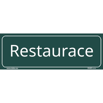 DUKO RESTAURACE tabulka zelená Formát: 200 x 70 mm, Materiál: plast 1 mm, samolepící vinylová fólie