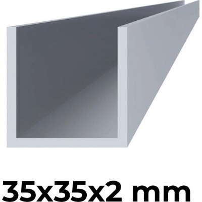 Hliníkový uchycovací profil pro lamely, tvar U, šířka 35 mm (AL-U-35x35x35x2-3)