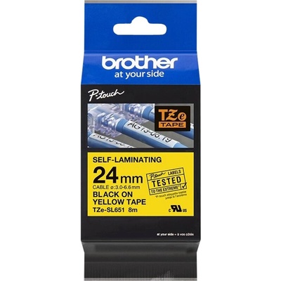 Brother TZeSL651 tape Black on Yellow 24mm (TZESL651)