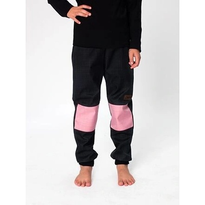 Drexiss Dětské softshellové kalhoty bez zateplení black old pink