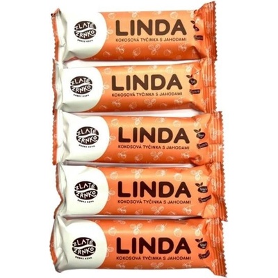 Zlaté Zrnko Linda jahodová kokosová tyčinka s jahodami 5 x 40 g