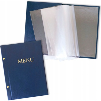 Obal na menu A4 S.WARTA tmavě modrý s 10 kapsami