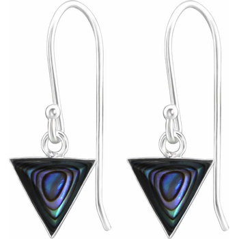 Image 1 of Bijutanki Сребърни Висящи Обеци - Триъгълник с Камък