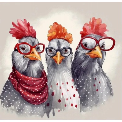 Norimpex - Puzzle Diamant painting: Hen in glasses 30x40cm - 1 - 39 piese