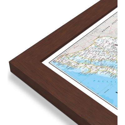 National Geographic Mexiko - nástěnná mapa Classic 90 x 60 cm Varianta: mapa v dřevěném rámu, Provedení: Pegi višeň