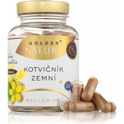 Golden Nature Exclusive Kotvičník zemný 90 %+Zinok+Selén 100 kapsúl