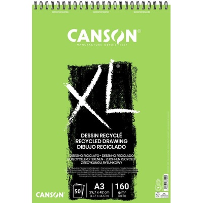 Canson XL Recycled skicák, kroužková vazba A3 160 g 50 listů