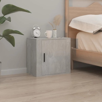 vidaXL Нощно шкафче за стенен монтаж, бяло, 50x30x47 см (816872)